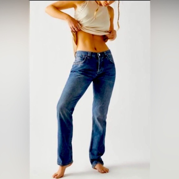 Free People Crvy Siren Jeans Low Rise Straight Jeans NWT - Picture 1 of 11